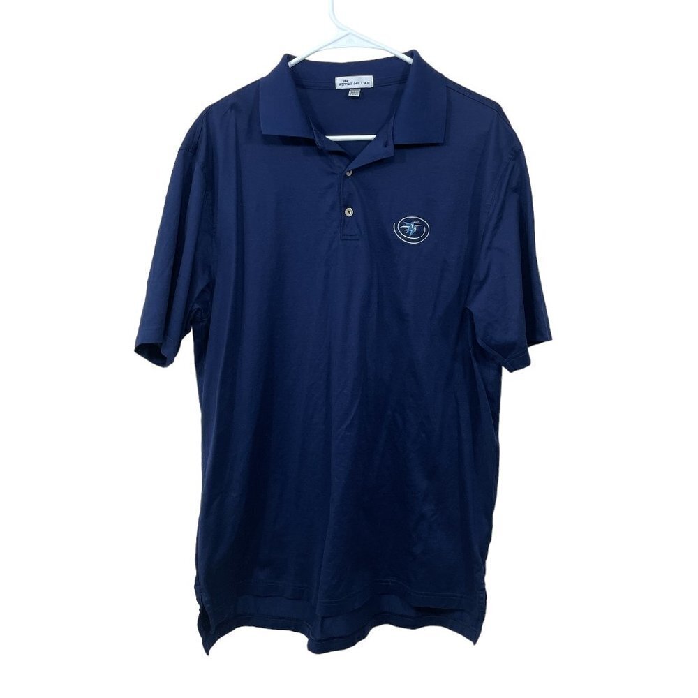 Peter Millar Men Size Large Solid Navy Stretch Po… - image 1